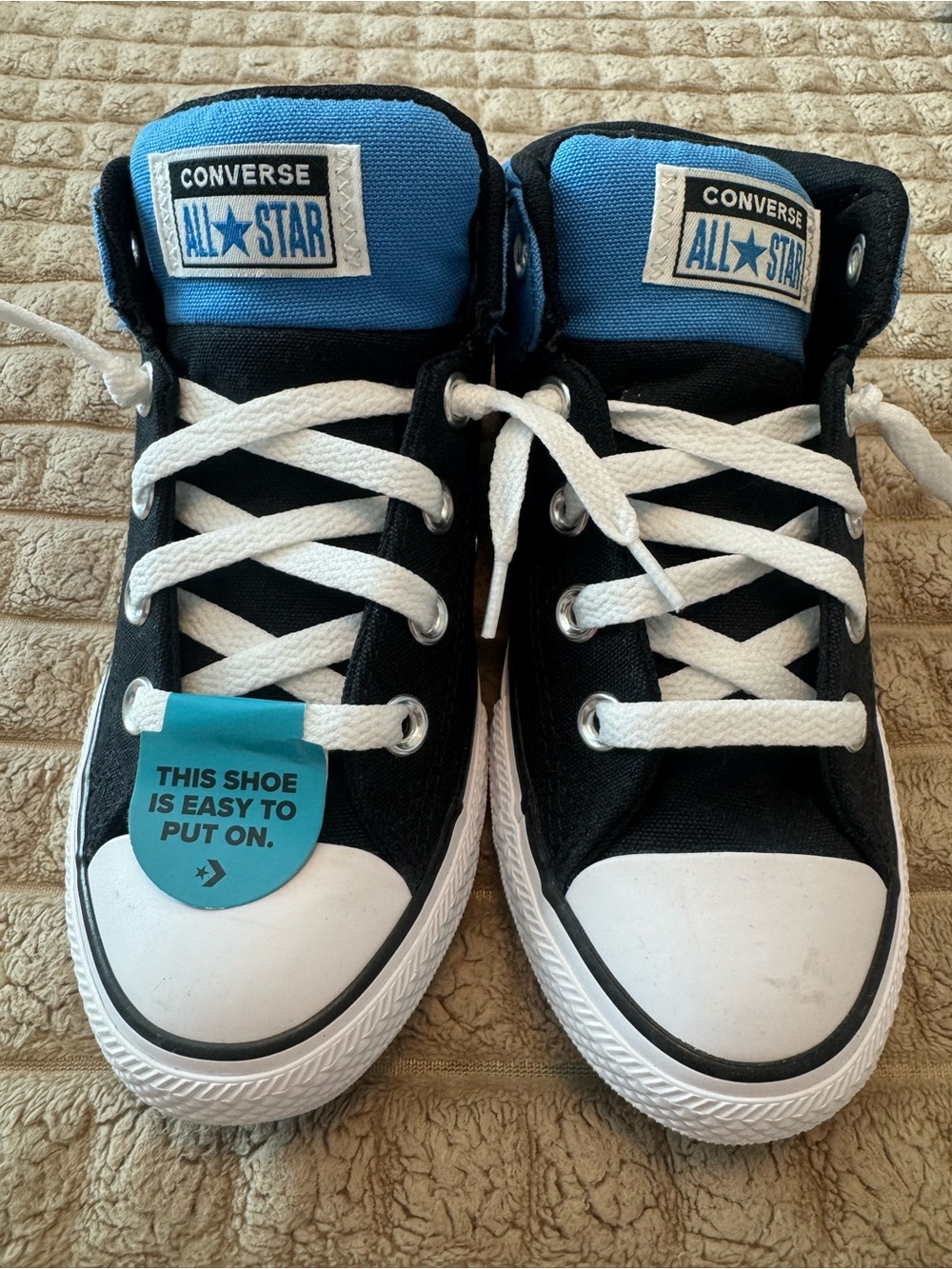 Converse Kids Black & Blue High-Top Sneakers